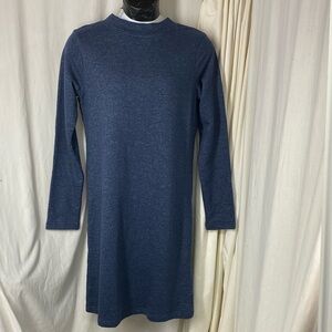 Patagonia L Mount Sterling Sweater Sweatshirt Dress Navy Blue Heathered